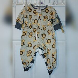 New Gerber 2-Pack Lion Sleep 'N Plays Footed Pajamas- Size 0-3M